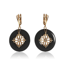 оглядове фото Золоті сережки підвіски з агатом і фіанітами 029045 оглядове фото Золоті сережки підвіски з агатом і фіанітами 029045