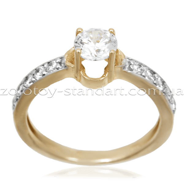 Золотое кольцо 11863 детальное изображение ювелирного изделия Золотые кольца для помолвки с цирконием