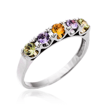 обзорное фото Золотое кольцо с аметистом цитрином и хризопразом 032951 Золотые кольца с цитрином обзорное фото Золотое кольцо с аметистом цитрином и хризопразом 032951  Золотые кольца с цитрином