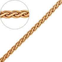 обзорное фото Золотая цепочка Спига 34564 Спига плетение золотых цепочек обзорное фото Золотая цепочка Спига 34564  Спига плетение золотых цепочек