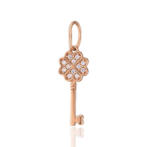 обзорное фото Золотой подвес Ключик Клевер с фианитами 037443 Золотой кулон Ключик обзорное фото Золотой подвес Ключик Клевер с фианитами 037443  Золотой кулон Ключик