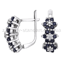 обзорное фото Золотые серьги с сапфирами 2509/1 Золотые серьги с сапфиром обзорное фото Золотые серьги с сапфирами 2509/1  Золотые серьги с сапфиром