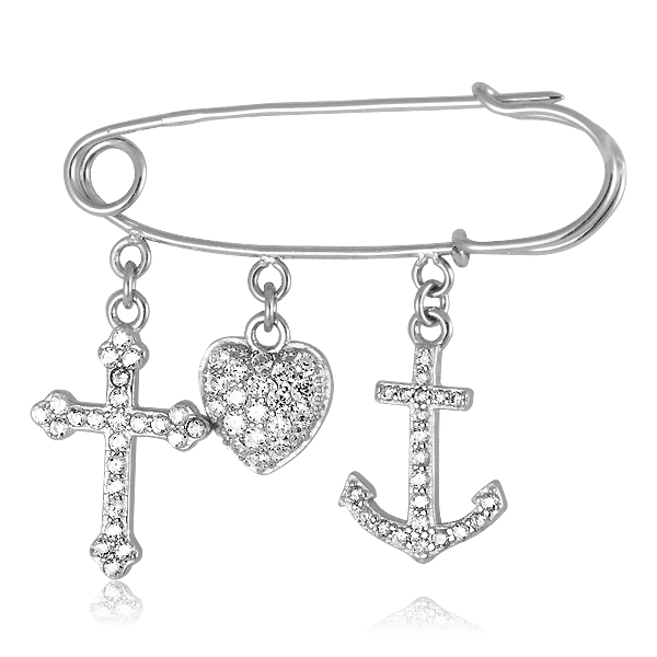 Серебряная брошь булавка Вера, Надежда, Любовь 025158 детальное изображение ювелирного изделия Серебряные броши Серебряная брошь булавка Вера, Надежда, Любовь 025158 детальное изображение ювелирного изделия Серебряные броши