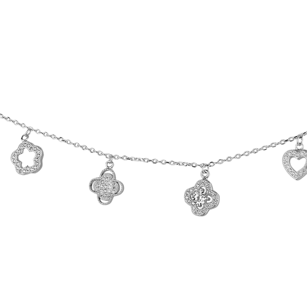 Серебряный браслет с фианитами модные подвески 027696 детальное изображение ювелирного изделия Серебряные женские браслеты Серебряный браслет с фианитами модные подвески 027696 детальное изображение ювелирного изделия Серебряные женские браслеты