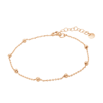 обзорное фото Золотой браслет без вставок с гладкими шариками 040269 Золотые браслеты без камней обзорное фото Золотой браслет без вставок с гладкими шариками 040269  Золотые браслеты без камней