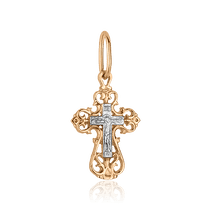 обзорное фото Золотой крестик с Распятием 027811 Золотые крестики православные обзорное фото Золотой крестик с Распятием 027811  Золотые крестики православные