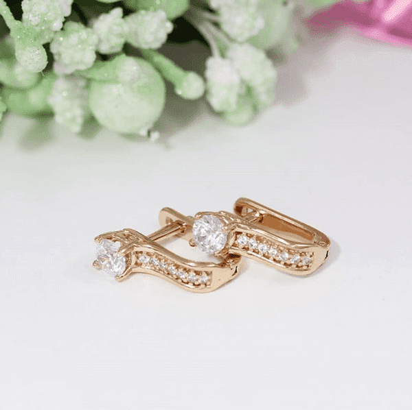 Золотые серьги с фианитами 027887 детальное изображение ювелирного изделия Золотые серьги с фианитом Золотые серьги с фианитами 027887 детальное изображение ювелирного изделия Золотые серьги с фианитом