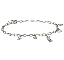 обзорное фото Серебряный браслет якорного плетения в морском стиле с подвесками "Афродита" 038074  Серебряные браслеты на ногу