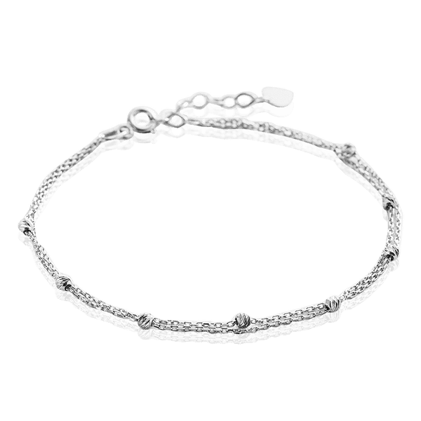 Двойной браслет из белого золота Шарики 036434 детальное изображение ювелирного изделия Серебряные браслеты Двойной браслет из белого золота Шарики 036434 детальное изображение ювелирного изделия Серебряные браслеты