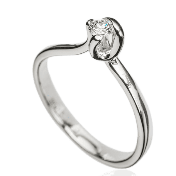 Кольцо из белого золота с бриллиантом 023278 детальное изображение ювелирного изделия Золотые кольца для помолвки с бриллиантом