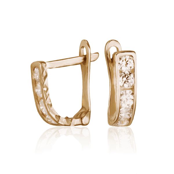 Детские серьги с цирконием 024067 детальное изображение ювелирного изделия Серьги с камнями