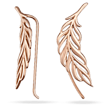 обзорное фото Серьги-каффы золотые Листик 032349 Золотые серьги каффы обзорное фото Серьги-каффы золотые Листик 032349  Золотые серьги каффы