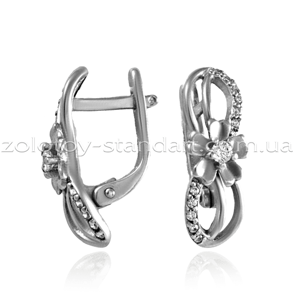Серебряные серьги 420960С детальное изображение ювелирного изделия Серебряные серьги с камнями Серебряные серьги 420960С детальное изображение ювелирного изделия Серебряные серьги с камнями