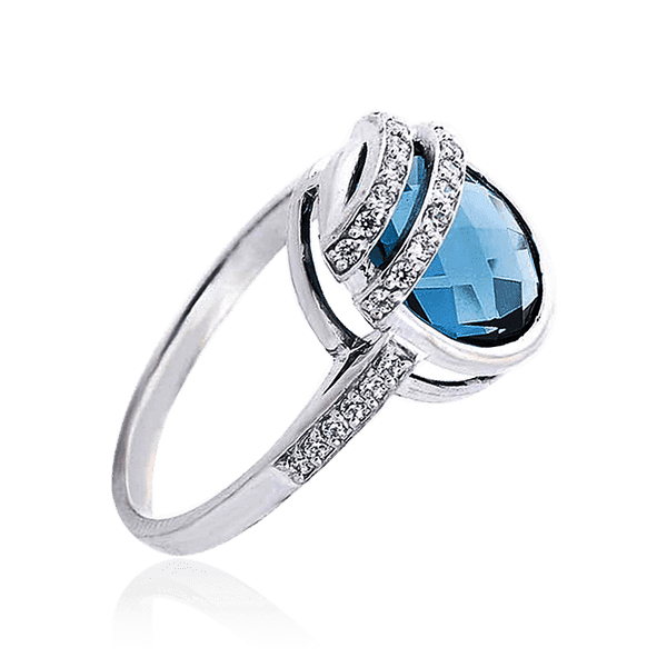 красивое кольцо с лондон топазом золотое красивое кольцо с лондон топазом золотое