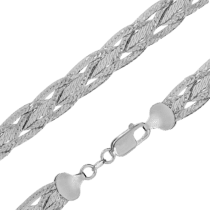обзорное фото Серебряная цепочка с плетением Коса 024889  Серебряные цепочки