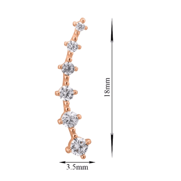 Сережки каффи на вухо золоті з фіанітами 032351 детальне зображення ювелірного виробу Сережки каффи на вухо золоті з фіанітами 032351 детальне зображення ювелірного виробу