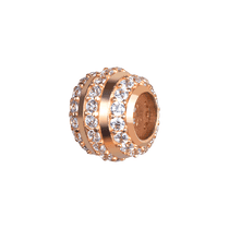 обзорное фото Золотой кулон Бусина с россыпью фианитов 034260  Золотые подвески