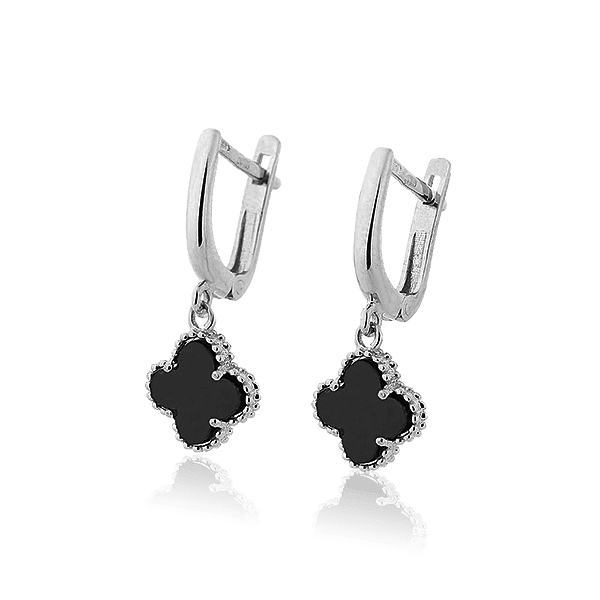 Серьги из белого золота с ониксом 029266 детальное изображение ювелирного изделия Золотые серьги с фианитом Серьги из белого золота с ониксом 029266 детальное изображение ювелирного изделия Золотые серьги с фианитом