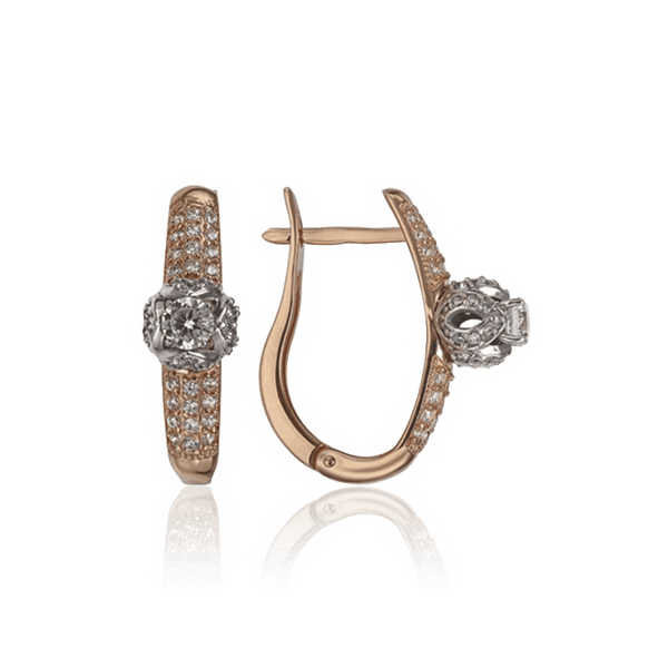 Золоті сережки доріжки з фіанітами 028952 детальне зображення ювелірного виробу