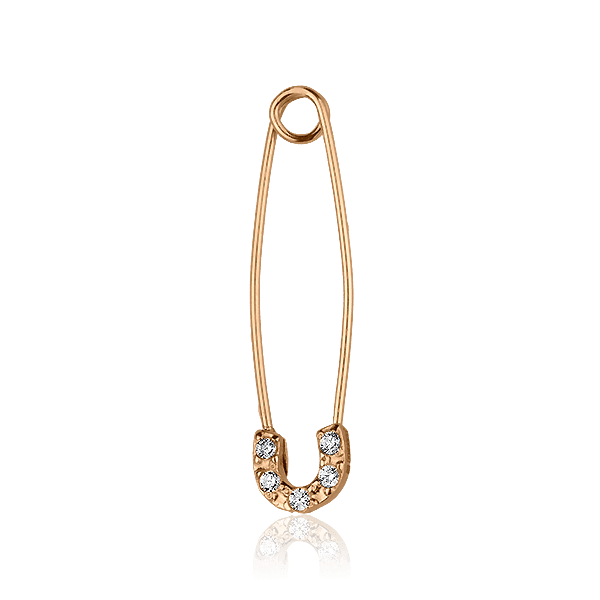 Золота шпилька з п'ятьма фіанітами 028041 детальне зображення ювелірного виробу Золота шпилька з п'ятьма фіанітами 028041 детальне зображення ювелірного виробу