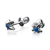 обзорное фото Серьги из белого золота с сапфиром 2046.0/1 Золотые серьги с сапфиром обзорное фото Серьги из белого золота с сапфиром 2046.0/1  Золотые серьги с сапфиром