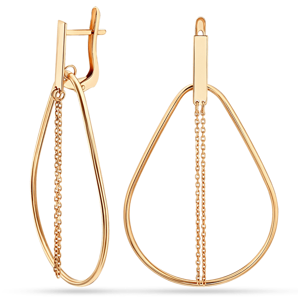 Женские золотые серьги без камней Вдохновение 036152 детальное изображение ювелирного изделия Золотые серьги без вставок Женские золотые серьги без камней Вдохновение 036152 детальное изображение ювелирного изделия Золотые серьги без вставок