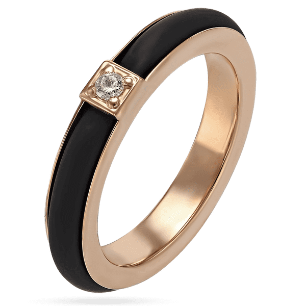 Золотое кольцо с каучуком и фианитом 031714 детальное изображение ювелирного изделия Золотые кольца Золотое кольцо с каучуком и фианитом 031714 детальное изображение ювелирного изделия Золотые кольца