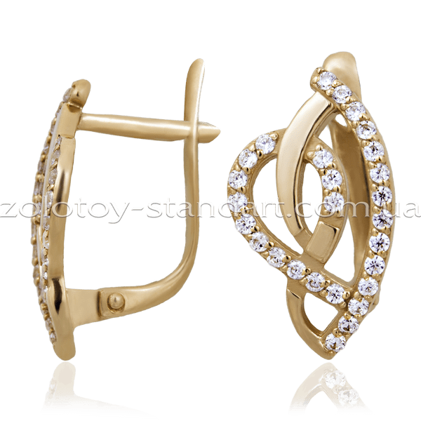 Золотые серьги 21421 детальное изображение ювелирного изделия Золотые серьги с фианитом Золотые серьги 21421 детальное изображение ювелирного изделия Золотые серьги с фианитом