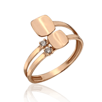 обзорное фото Женское золотое кольцо с фианитами Грейс 033284  Золотые кольца