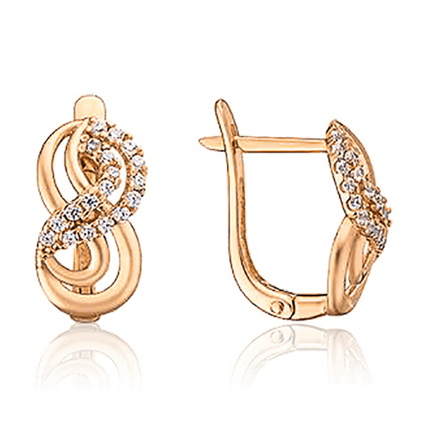 Серьги золотые в виде знака бесконечности 036631 детальное изображение ювелирного изделия Золотые серьги Серьги золотые в виде знака бесконечности 036631 детальное изображение ювелирного изделия Золотые серьги