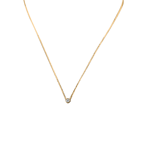 Колье в желтом золоте с фианитом 026534 фото Колье в желтом золоте с фианитом 026534 фото