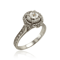 обзорное фото Кольцо из белого золота с камнями Миранда 034119 Золотые кольца обзорное фото Кольцо из белого золота с камнями Миранда 034119  Золотые кольца