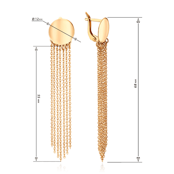 Золоты сережки ланцюжки тренд Золоты сережки ланцюжки тренд