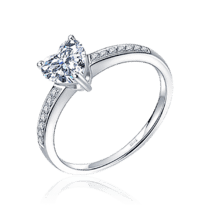 обзорное фото Золотое помолвочное кольцо с бриллиантами Сердце 031094  Золотые кольца