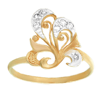 обзорное фото Серебряное кольцо КК3Ф/005  Кольца с позолотой