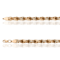 обзорное фото Женский золотой браслет Ролекс с алмазной гранью 030229  Золотые браслеты