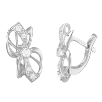 обзорное фото Серебряные серьги СК2Ф/013  Серебряные серьги с камнями