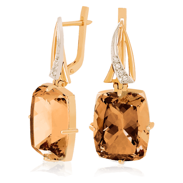 Золотые серьги с раухтопазом 023525 детальное изображение ювелирного изделия Золотые серьги с раухтопазом Золотые серьги с раухтопазом 023525 детальное изображение ювелирного изделия Золотые серьги с раухтопазом