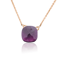обзорное фото Золотое колье с крупным фиолетовым фианитом 026530  Золотые колье с камнями