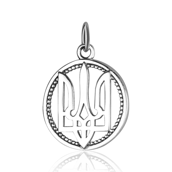 Подвес серебряный Тризуб - Герб Украины 026670 детальное изображение ювелирного изделия Украинская символика из золота и серебра