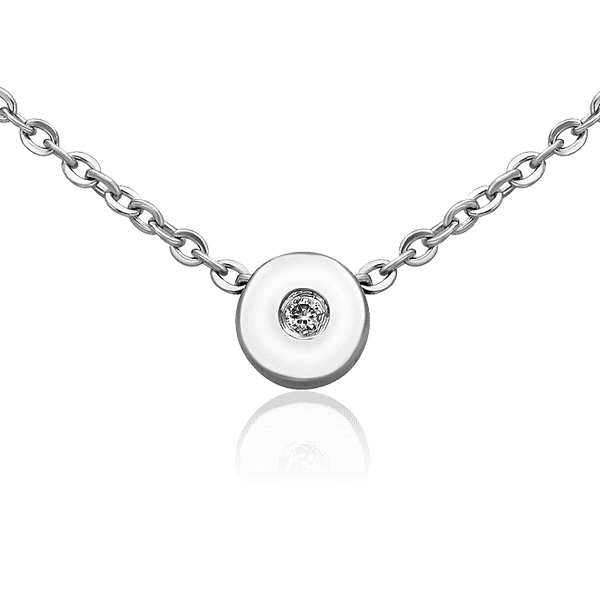 колье из белого золота с одним камнем колье из белого золота с одним камнем