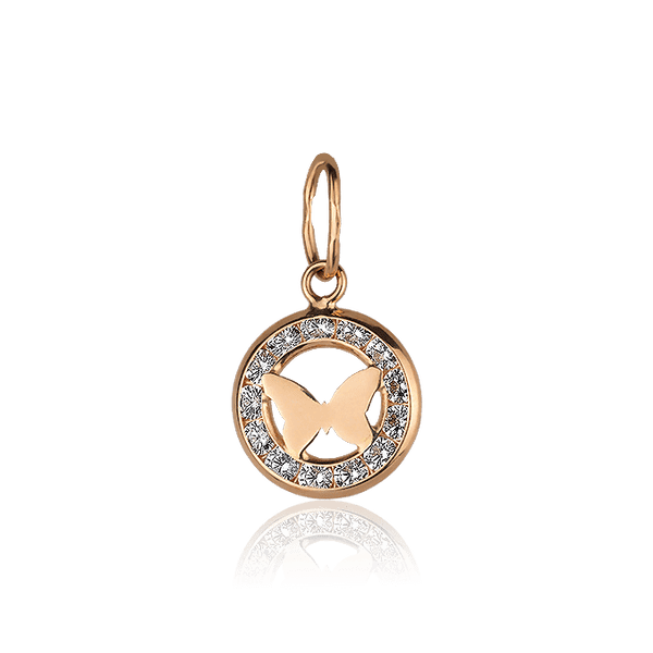 Золотой подвес Бабочка с фианитами 029231 детальное изображение ювелирного изделия Золотые кулоны с фианитом Золотой подвес Бабочка с фианитами 029231 детальное изображение ювелирного изделия Золотые кулоны с фианитом