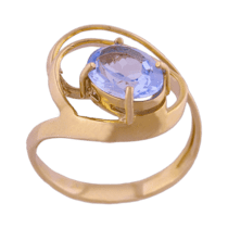 обзорное фото Золотое кольцо с топазом 358901Н  Золотые кольца с топазом