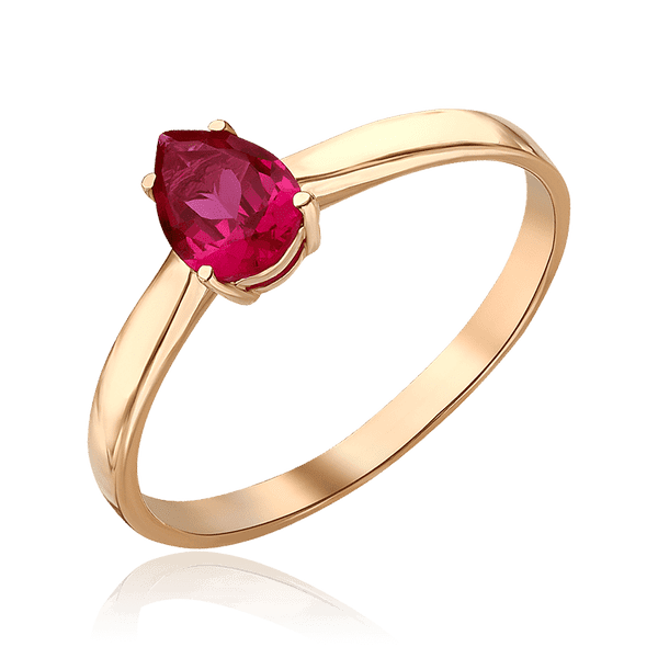 кольцо с рубином Капля кольцо с рубином Капля
