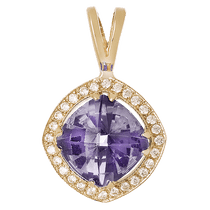 обзорное фото Золотой кулон с аметистом 023686 Золотые кулоны с аметистом обзорное фото Золотой кулон с аметистом 023686  Золотые кулоны с аметистом