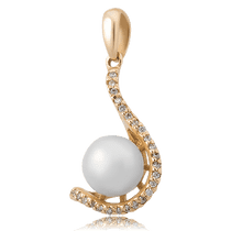 обзорное фото Золотой подвес с жемчугом 4124927 Золотые кулоны с жемчугом обзорное фото Золотой подвес с жемчугом 4124927  Золотые кулоны с жемчугом