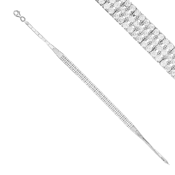 Браслет из белого золота с россыпью фианитов 032333 детальное изображение ювелирного изделия Женские золотые браслеты Браслет из белого золота с россыпью фианитов 032333 детальное изображение ювелирного изделия Женские золотые браслеты