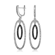 обзорное фото Серебряные серьги с фианитами 025150 Серебряные серьги с камнями обзорное фото Серебряные серьги с фианитами 025150  Серебряные серьги с камнями