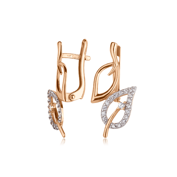 Золотые серьги с цирконием 420815 детальное изображение ювелирного изделия Золотые серьги с фианитом Золотые серьги с цирконием 420815 детальное изображение ювелирного изделия Золотые серьги с фианитом