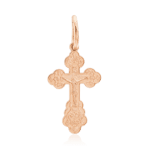 обзорное фото Золотой крестик православный Распятие 036527  Золотые подвески